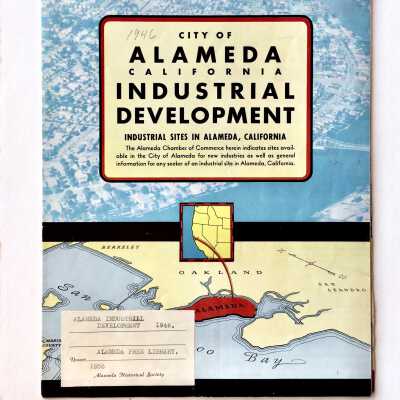 Folding map with text 'City of alameda Industrial Development', 1946