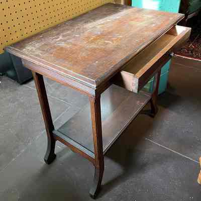 Eastlake-like lamp or hall table with apron, c. 1890s