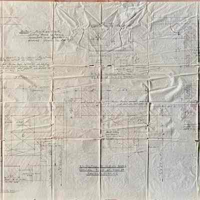 Architectural drawing sliding door, studio at 2021 Alameda Ave, 1935