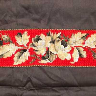 Panel of Berlin Needlework with beads of the Ames-Forsythe family, c. 1870s