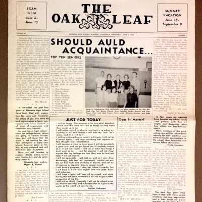 Alameda High School Newspaper 'The Oak Leaf', June 6, 1962