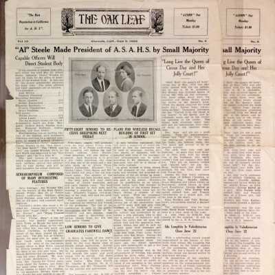 Alameda High School newspapers 'The Oak Leaf', June 9, 1922