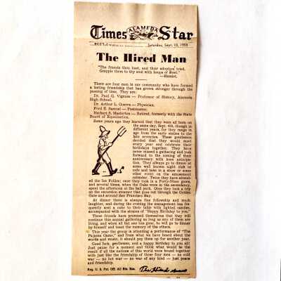 Newspaper Clipping of a column about Postmaster Ford Samuel a. o., 1955