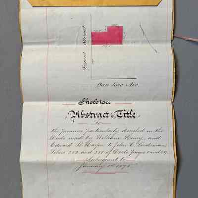 Skeleton Abstract of Title for a lot on Regent Street, 1875
