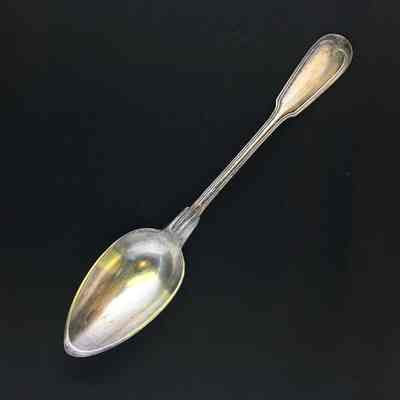 Large Long-handled silverplated serving spoon of the Johns family