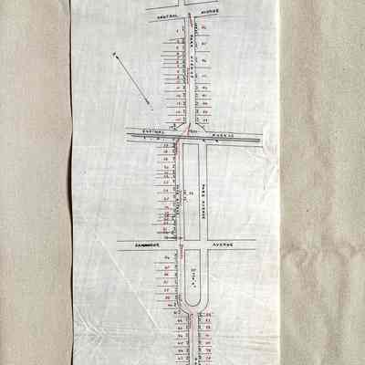 Map of Park Ave between Central Ave and Otis Drive, 1880-1890