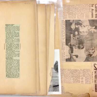 Scrapbook pages from scrapbook of Early Fry, prior 1964