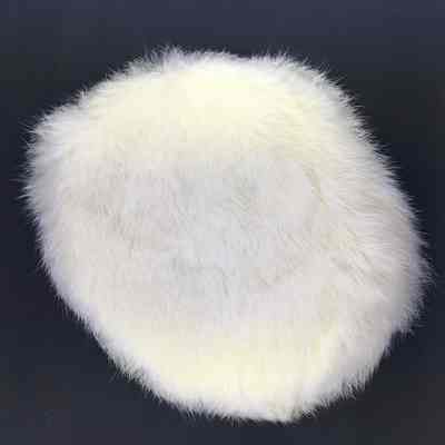 Fur Cap of white rabbit fur and silk lining, c. 1940s