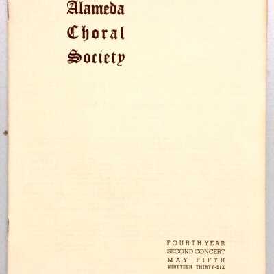 Program Mendelssohn's 'Elijah', by the Alameda Choral Society, 1936