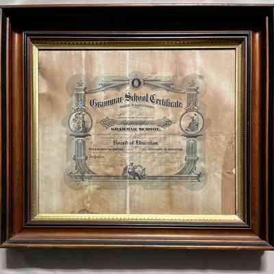 S. F. Grammar School Certificate awarded George A. Starr, 1885