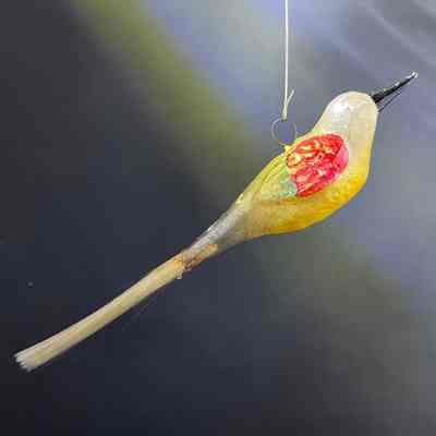 Christmas Ornament - Glass hummingbird with loop, c. 1920s