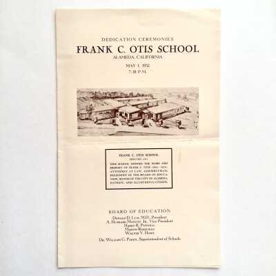 Program Dedication Ceremonies Frank C. Otis School, 1952