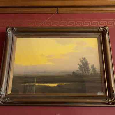 Pastel painting of a Marsh Scene, by Edwin Siegfried, c. 1920