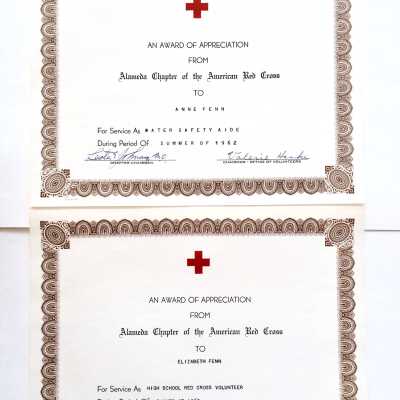 Red Cross Appreciation awards presented to Anne Fenn, 1962