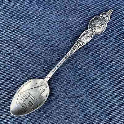 Mission Dolores souvenir demitasse spoon of the Meyers family, c. 1900