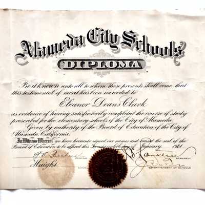 Eleanor D. Clark Haight School Diploma, 1921