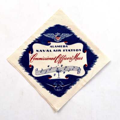 Cocktail Napkin from the Officers' Mess, NAS, prior 1997