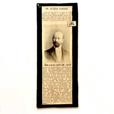 Clipping from the Argus, about Dr. Alfred Sonder, 1895