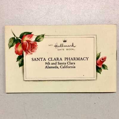 Hallmark Date Book issued by the Santa Clara Pharmacy, 1951