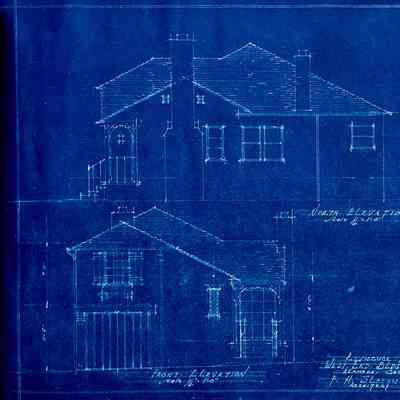 Blueprints for a residence to accomodate the West End Building Association, before 1952