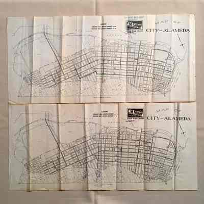 'Map of City of Alameda' issued by Shaw & Lunt Real Estate, c. 1920s