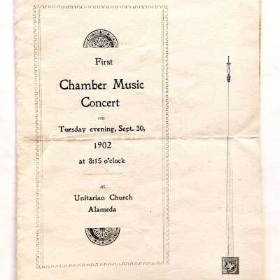 Porgram Chamber Music Concert, Unitarian Church, 1902