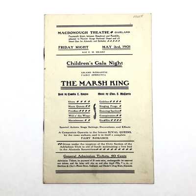 Program performance 'The Marsh King', May 3, 1901