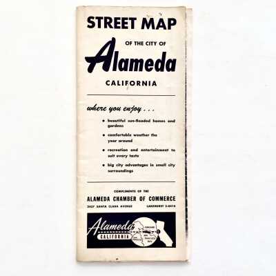 Street Map city of Alameda, from the Chamber of commerce, 1950s