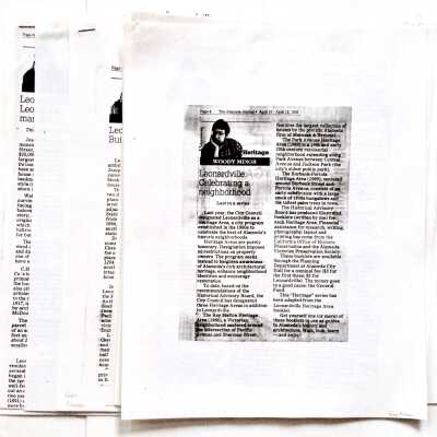 Heritage articles, by Wood Minor, about Leonardville houses, 1993