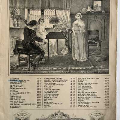 Music Sheet 'Favorite Songs and Ballads', 1896