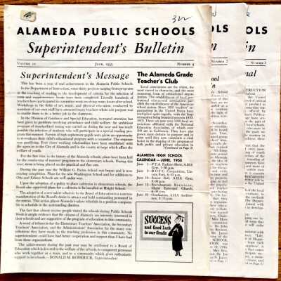 Alameda Public Schools Superintendent Bulletins June-Dec. 1955