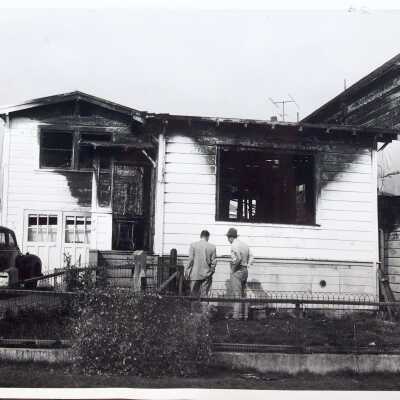 1911 Schiller Street, taken Jan 27, 1956: Photo #2, showing Fire Damage