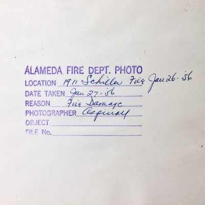 1911 Schiller: verso of photo #2, Jan 26 1956