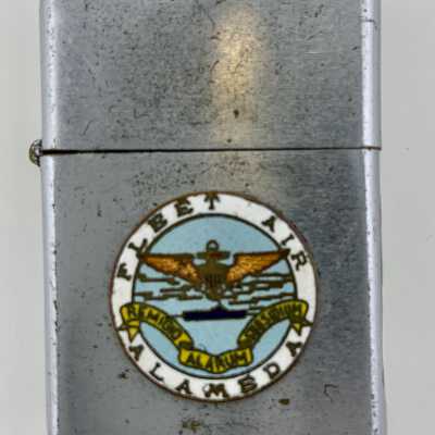 Pocket cigarette lighter 'Penguins, 1958', NAS, Fleet Air, Alameda