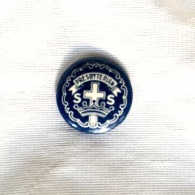 Presbyterian Church Sunday School pin, c. 1950s