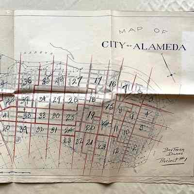 Map of Alameda Voter Precincts, 1927