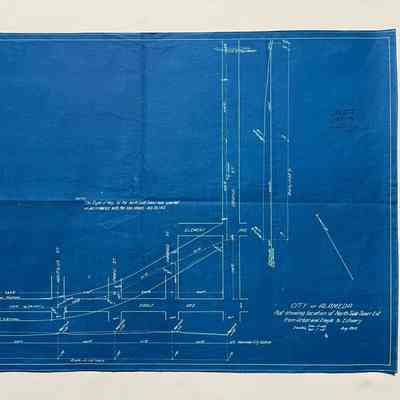 Blueprint 'City of Alameda' of location north side sewer extension, 1915