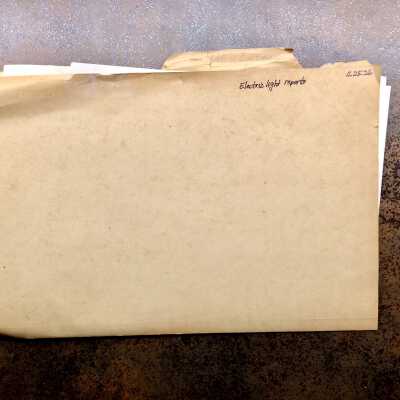 Folder with papers about the Municipal electric Plant, 1919-1920