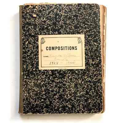Composition book used as scrapbook by the Alameda Welfare Council, 1928-1955