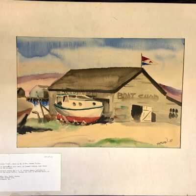 Watercolor of cruiser 'Judy', by Paploie, 1937