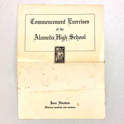 Program for Commencement Exercises, Alameda High School, 1919