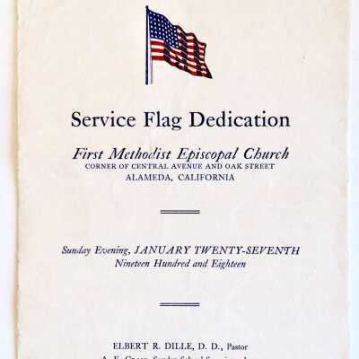 Program Flag Dedication Service First Methodist Episcopal Church, 1918