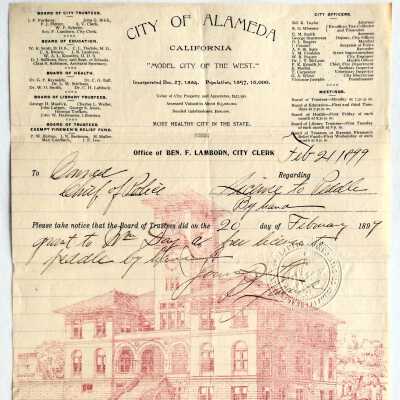 Peddlers permit for Wm. Day, 1899