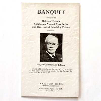 Program for a Banquet in honor of Major Charles Lee Tilden, 1941