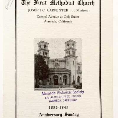 Program for Anniversary of the First Methodist Church, 1943