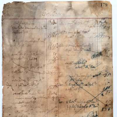 Ledger Page 179 & 180 Ansel's Meat Market, Brown account, 1895