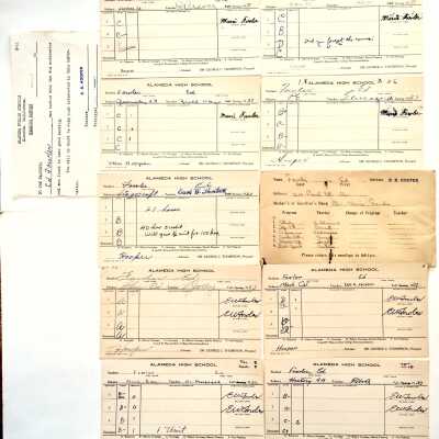 Envelope with Alameda High School Report Cards of Edward Fowler, 1937