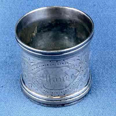 Silver napkin ring of Maude Macdonald, c. 1890
