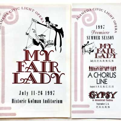 Program for My Fair Lady, first production by the Alameda Civic Light Opera, 1997