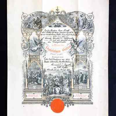 Baptismal Certificate of Nina Leuth, from the German Lutheran Church, 1897